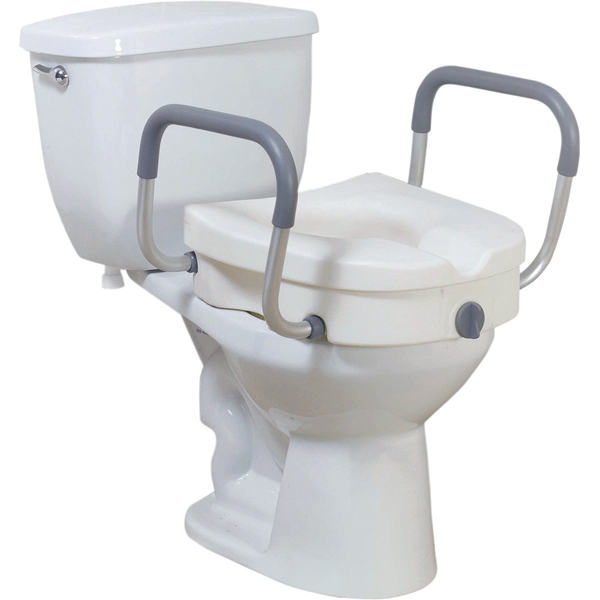 Raised Toilet Seat with Removable Padded Arms - Click Image to Close